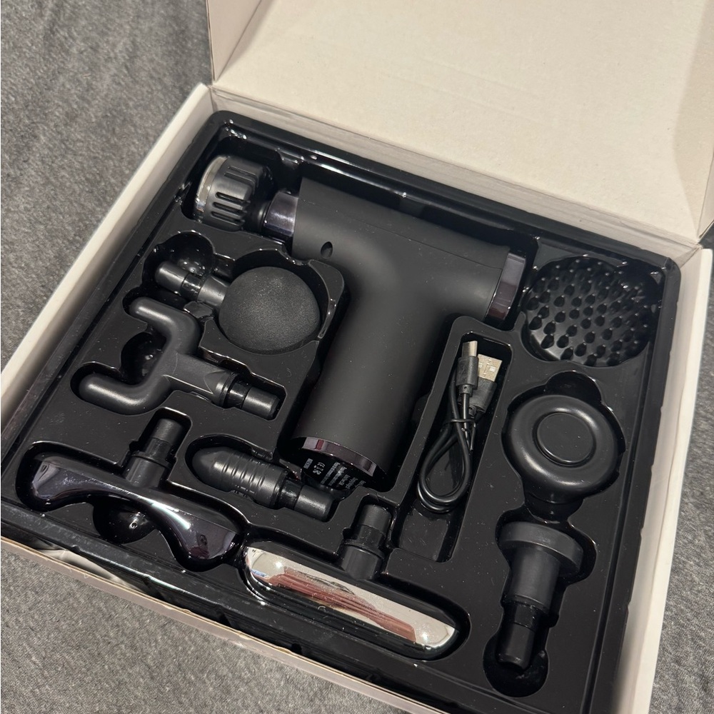 Black Massage Gun Set